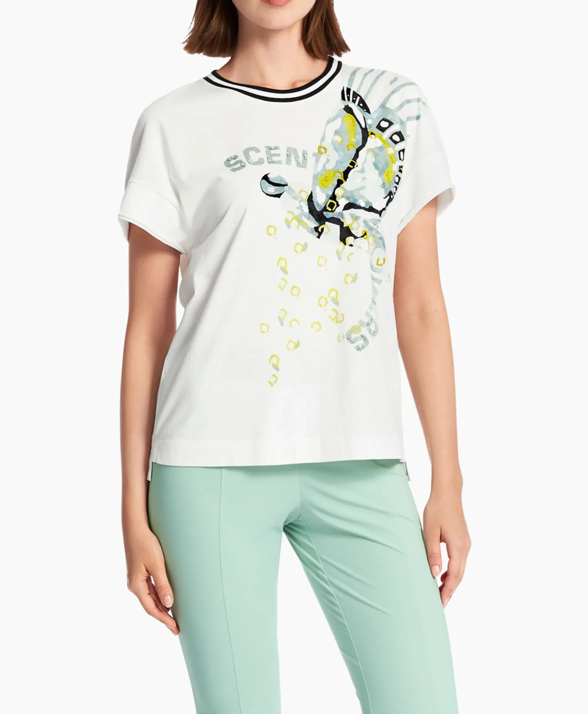 Marccain Sport T-Shirt Ws 48.06 J41 Off White