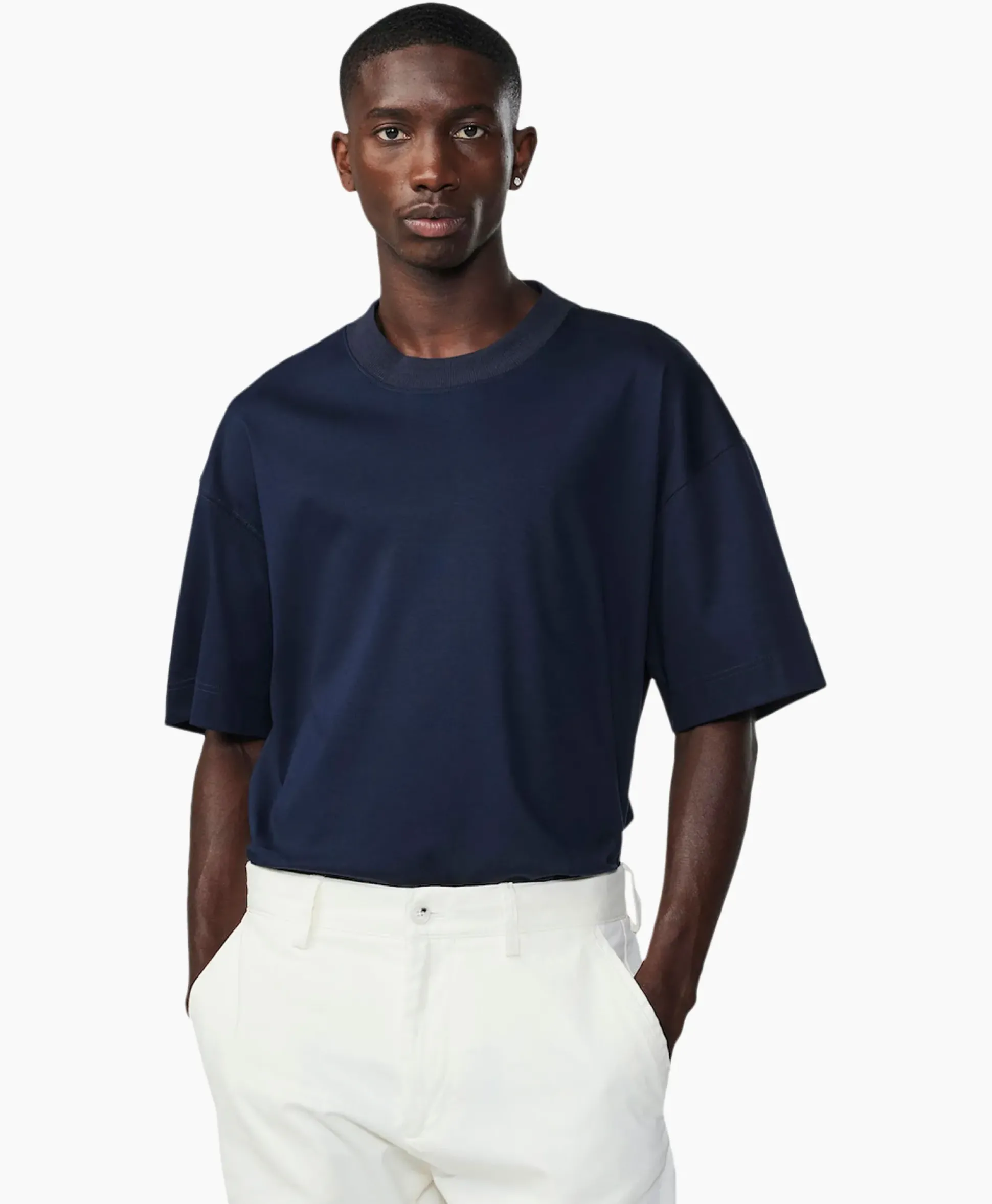 Nn07 T-Shirt Benja Ss Donker Blauw