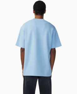 Nn07 T-Shirt Nat Logo Tee Licht Blauw