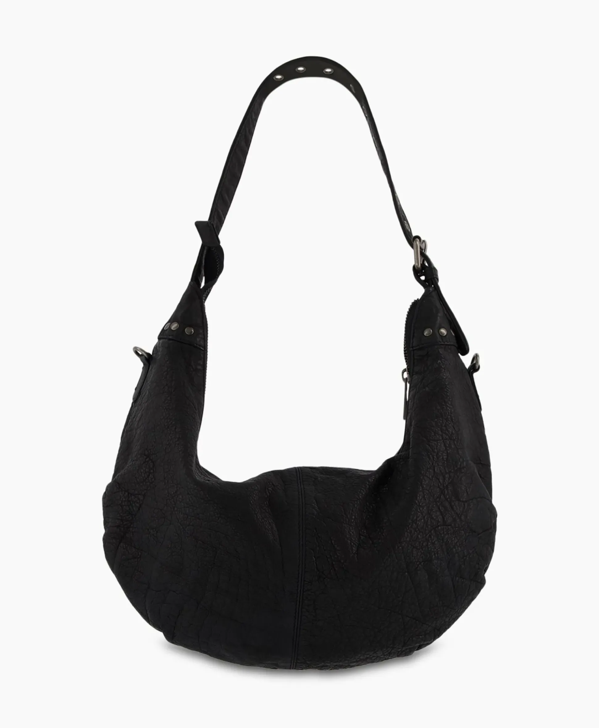 Nunoo Bags Crossbody Tas Dagmar Rivet Washed Black Zwart