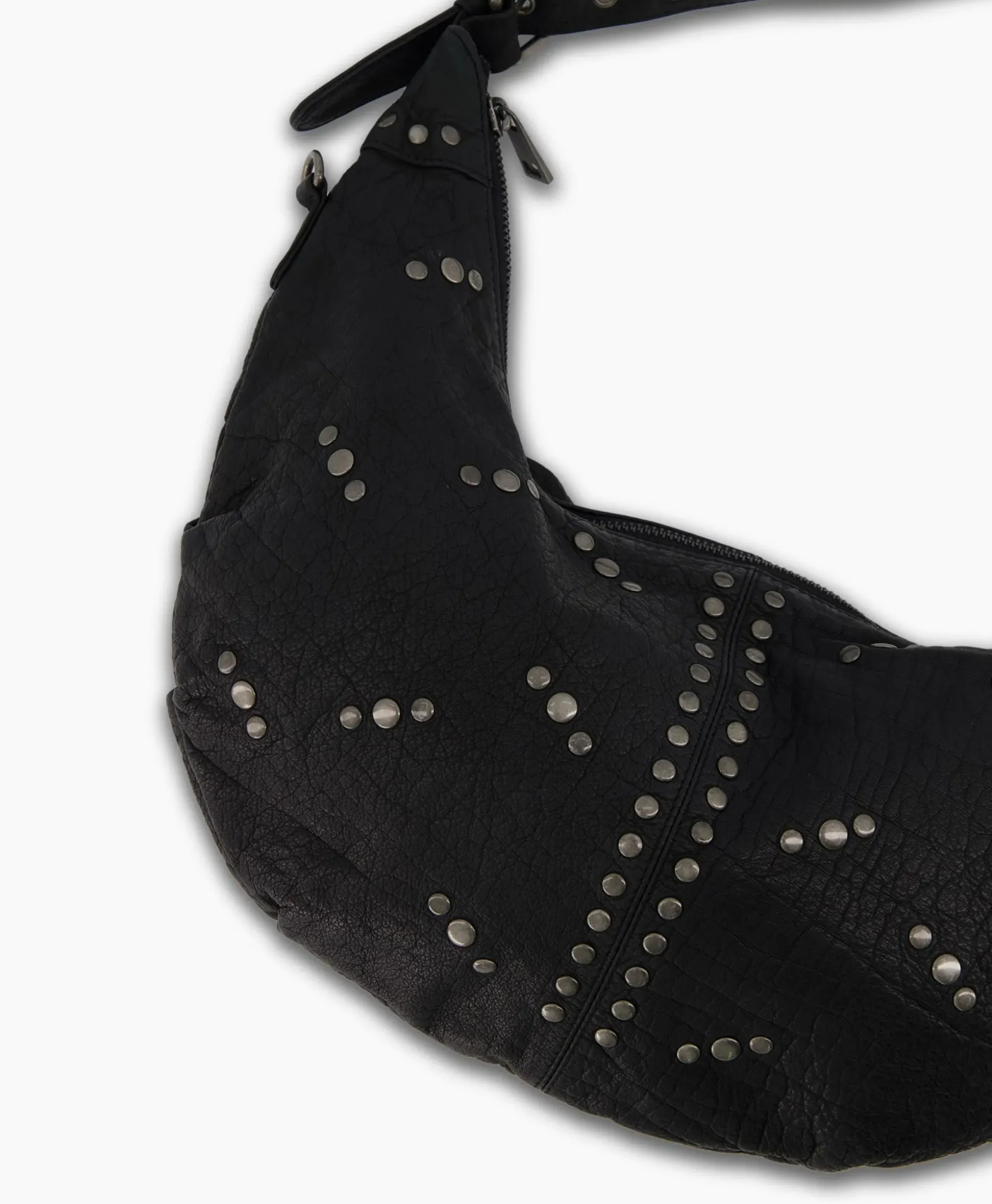 Nunoo Bags Crossbody Tas Dagmar Rivet Washed Black Zwart