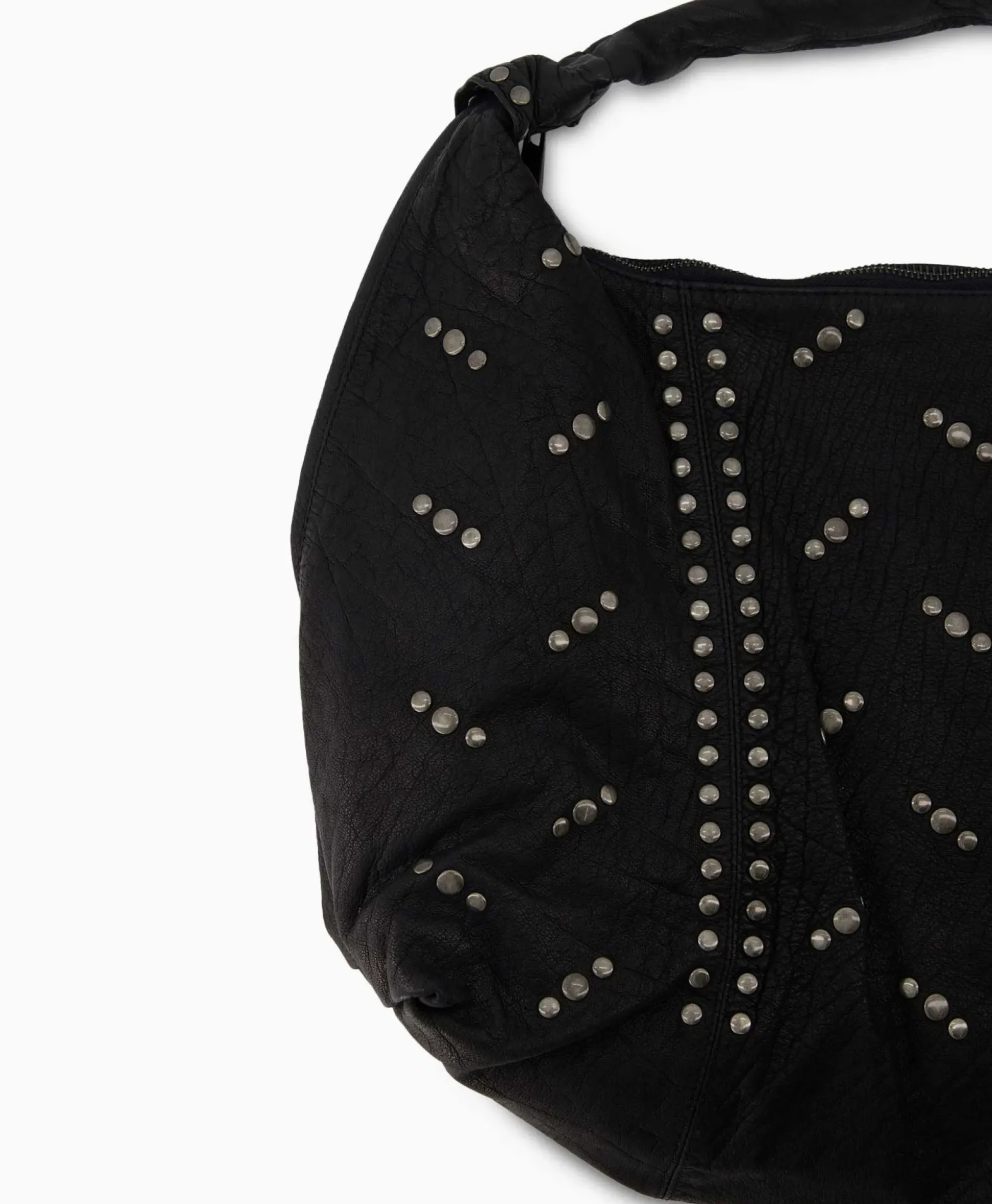 Nunoo Bags Crossbody Tas Maxi Dandy Rivet Washed Black Zwart