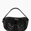 Nunoo Bags Crossbody Tas Helena Rivet Washed Black Zwart