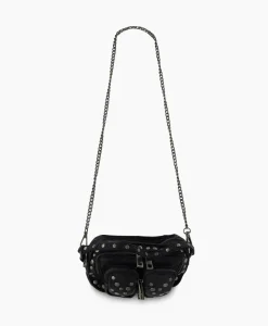 Nunoo Bags Crossbody Tas Helena Rivet Washed Black Zwart