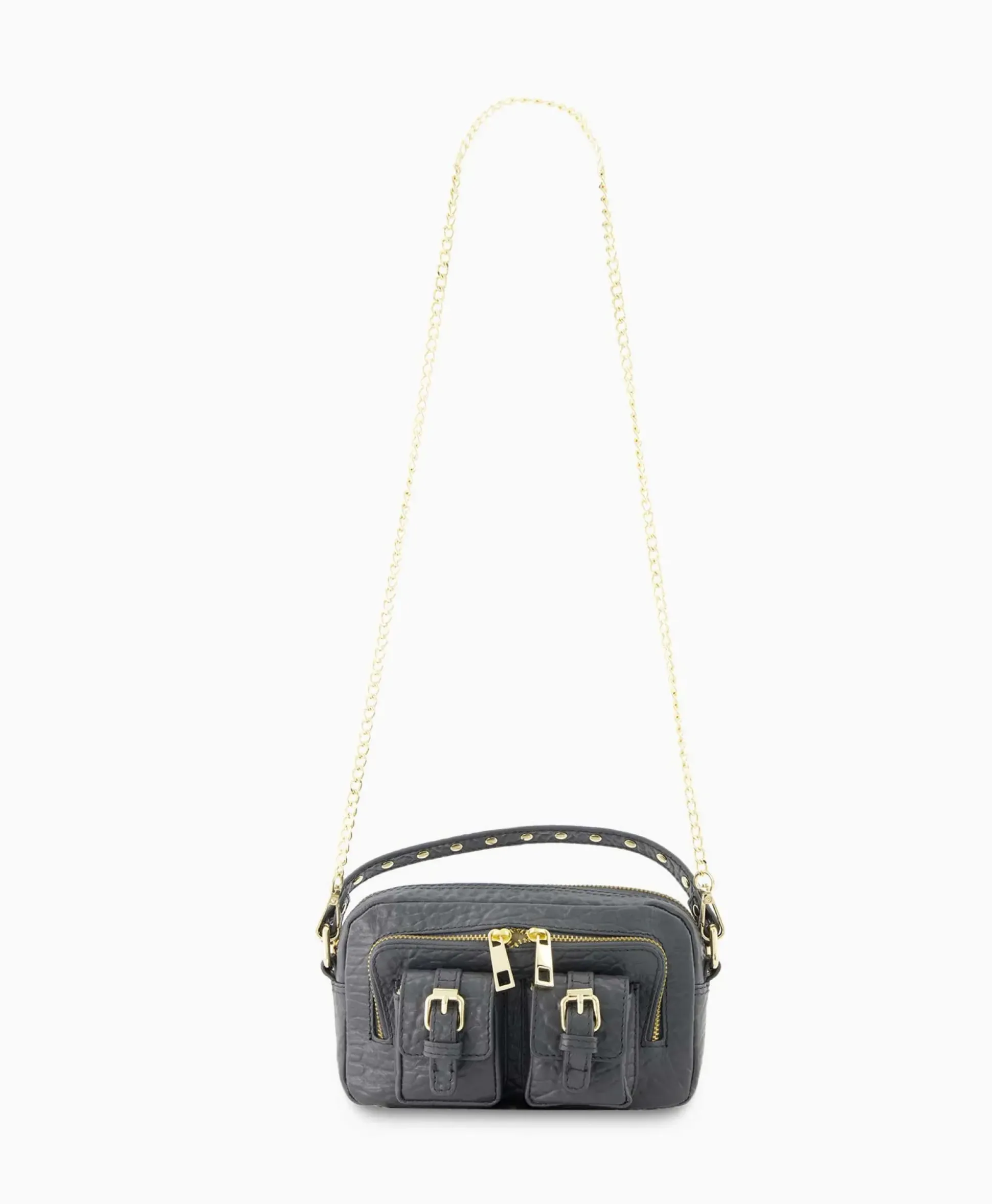 Nunoo Bags Schouder / Hand Tas Helena Buckle New Zealand Grijs