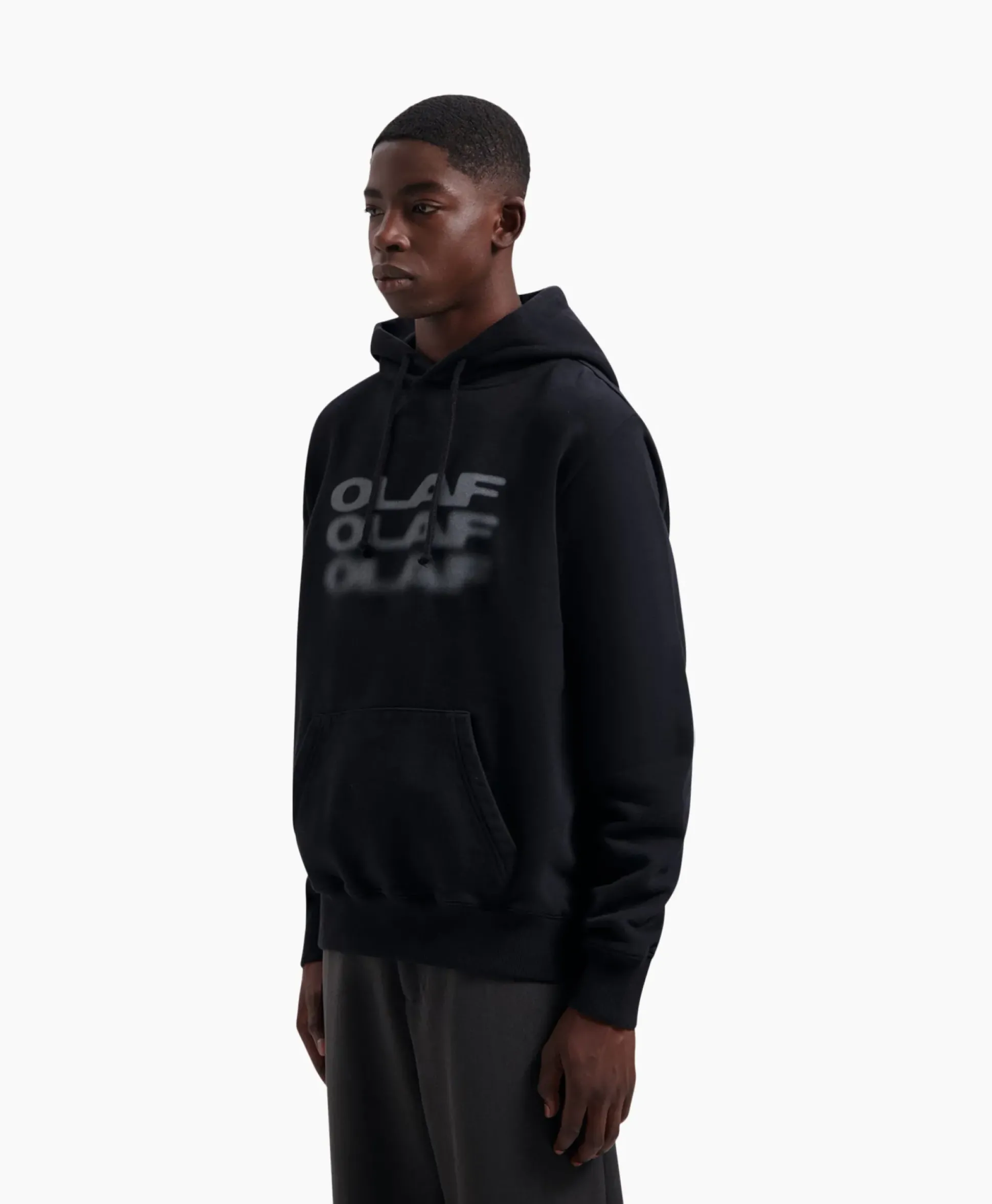 Olaf Hussein Hoodie Blur Logo Zwart