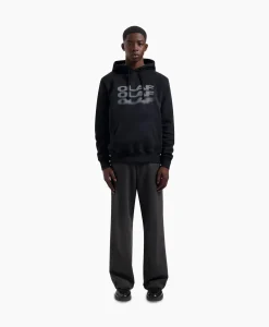 Olaf Hussein Hoodie Blur Logo Zwart