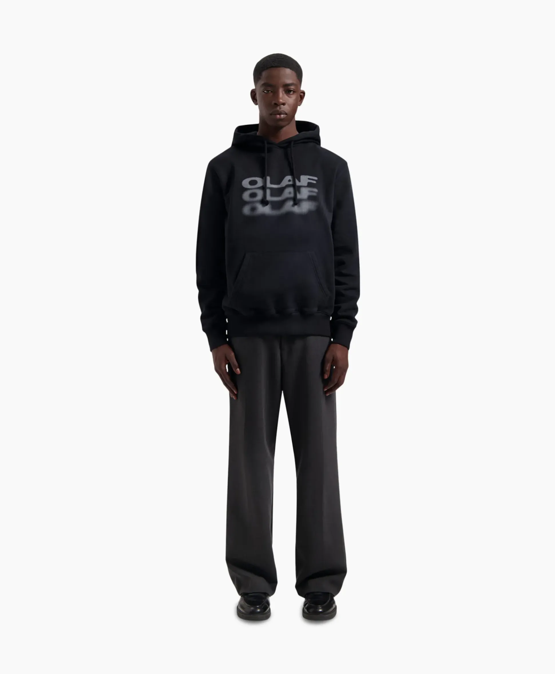 Olaf Hussein Hoodie Blur Logo Zwart