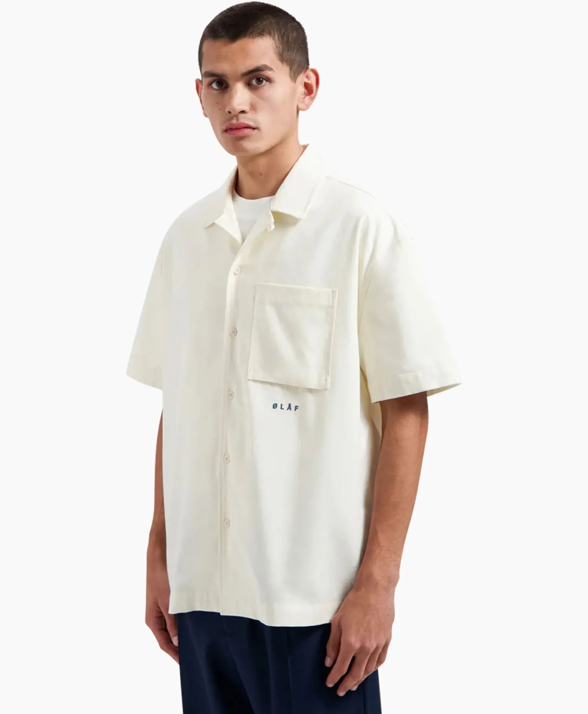 Olaf Hussein Overshirt Cotton Linen Ss Ecru