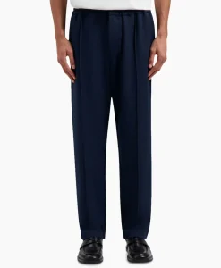 Olaf Hussein Pantalon Pintuck Donker Blauw