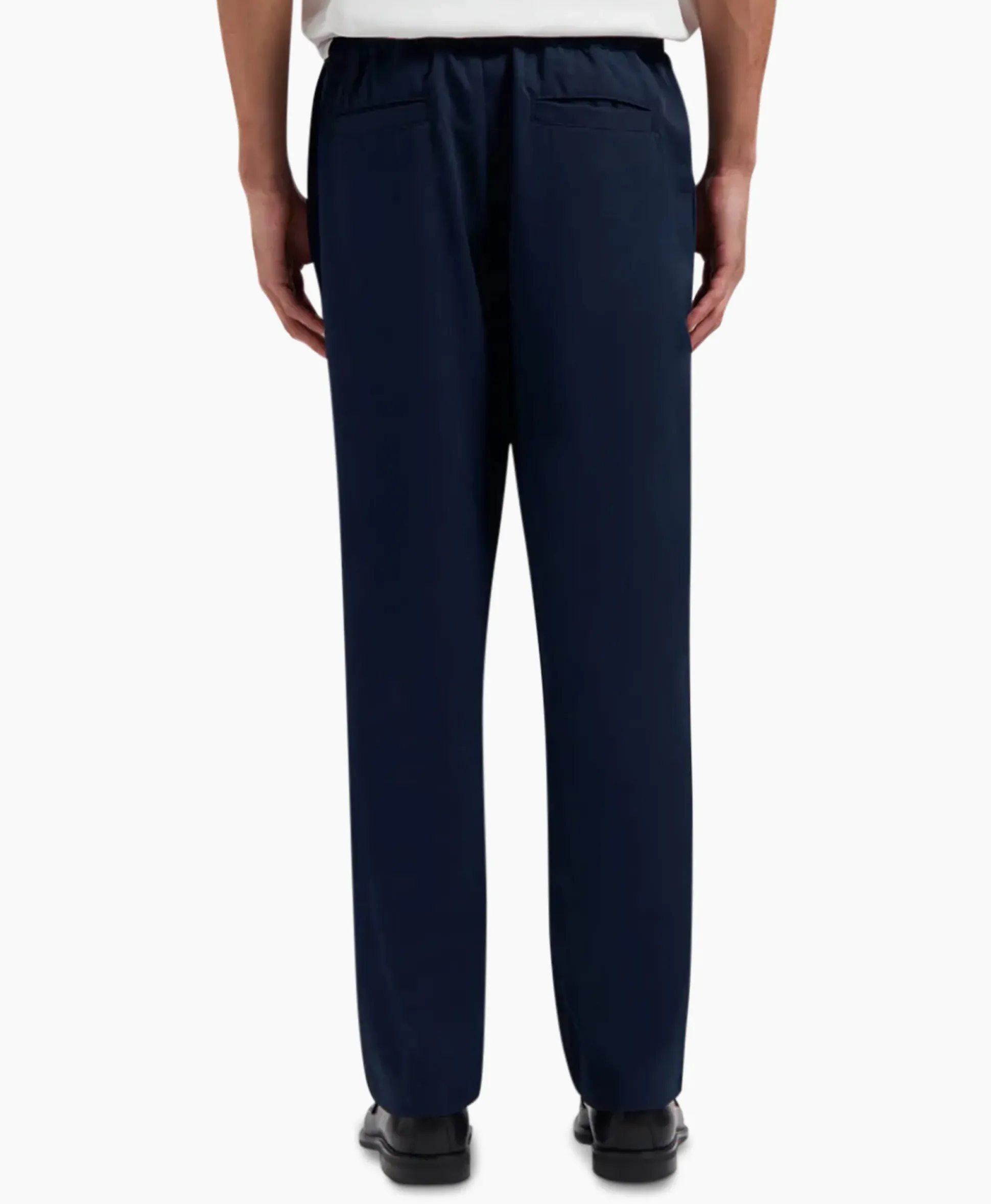 Olaf Hussein Pantalon Pintuck Donker Blauw