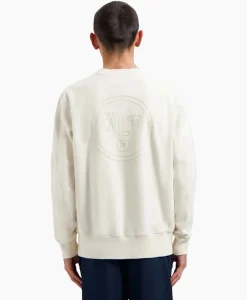Olaf Hussein Pullover Face Chainstitch Off White