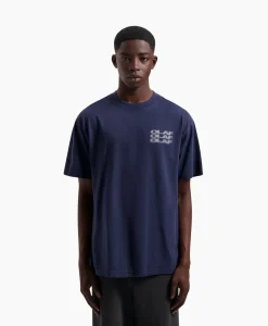 Olaf Hussein T-Shirt Blur Logo Donker Blauw