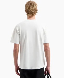 Olaf Hussein T-Shirt Korte Mouw Watercolor Logo Slub Off White