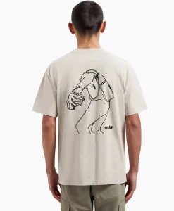 Olaf Hussein T-Shirt Korte Mouw Diver Cement