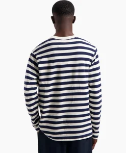 Olaf Hussein T-Shirt Stripe Sans Ls Wit