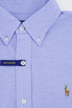 Ralph Lauren Overhemd Oxford Mesh Licht Blauw