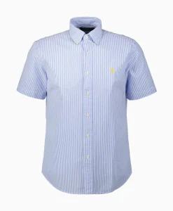 Ralph Lauren Overhemd Seersucker Short Sleeve Licht Blauw