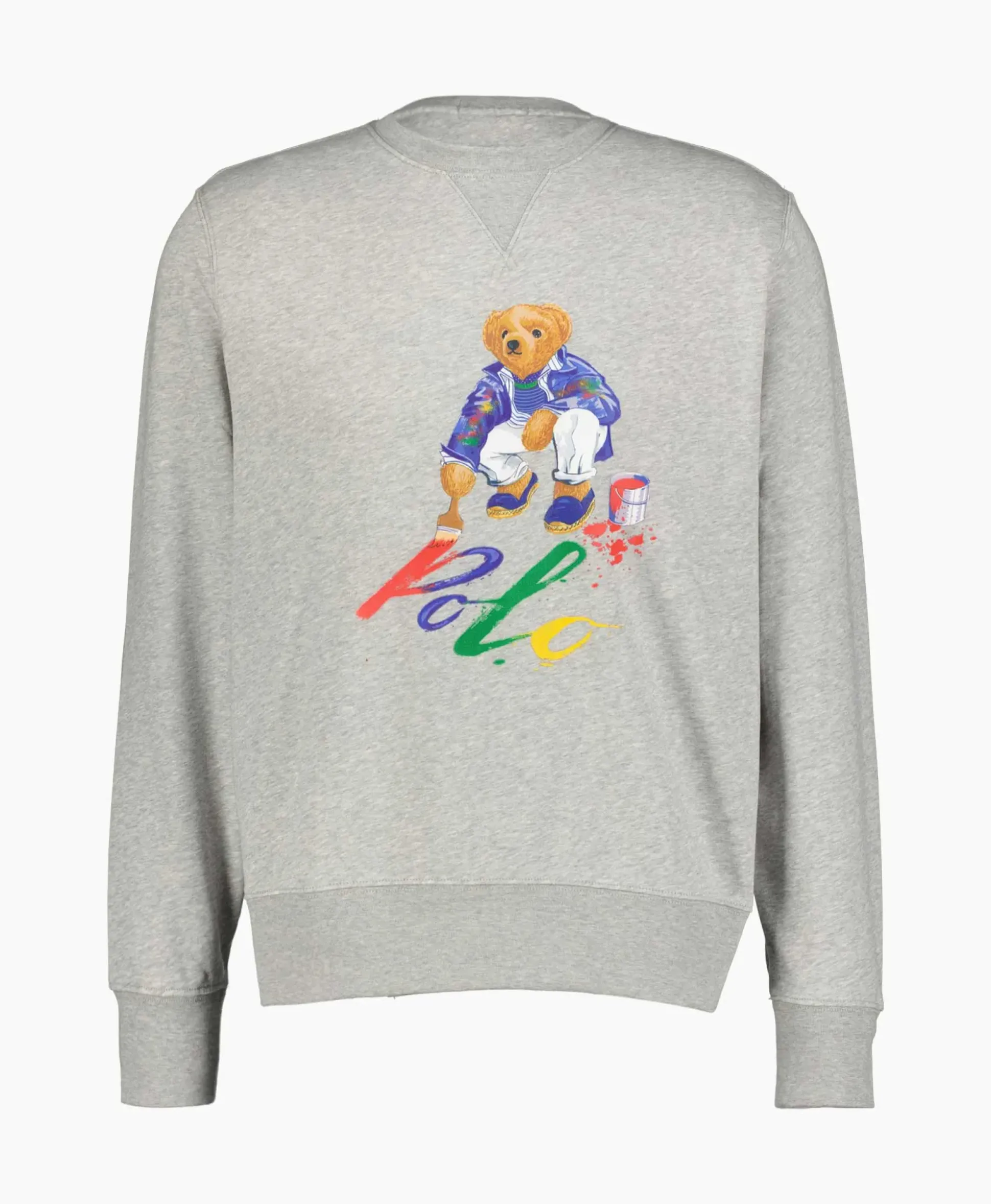 Ralph Lauren Sweater Paint Bear Grijs