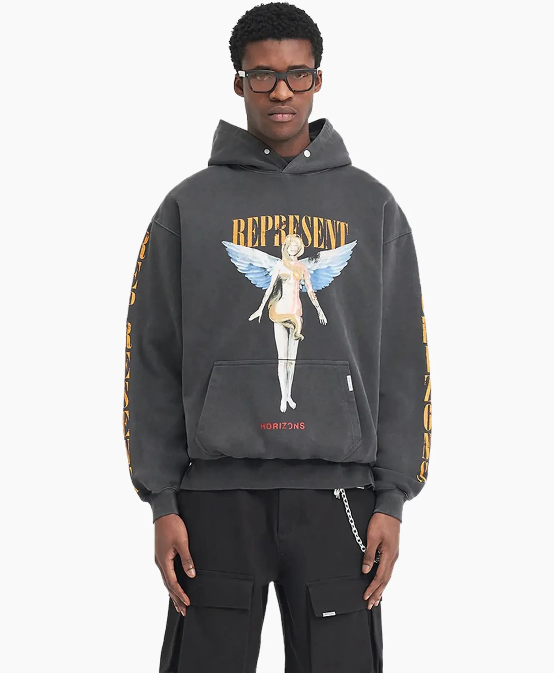 Represent Hoodie Reborn Zwart