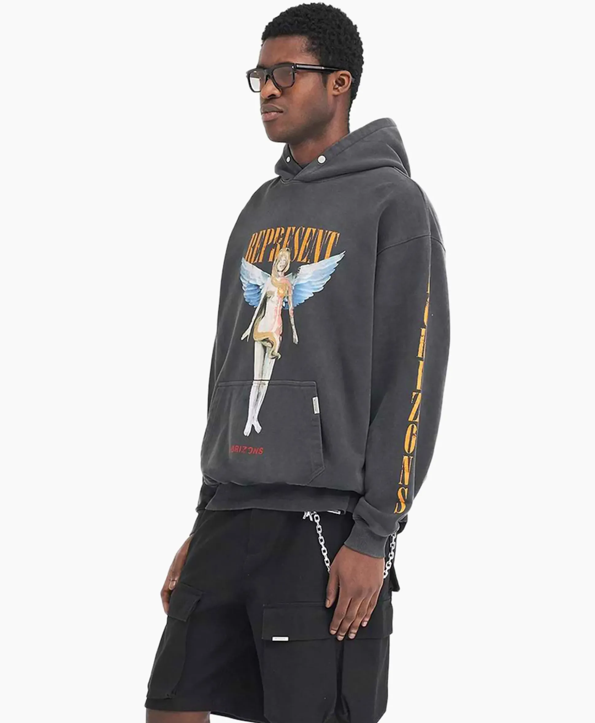 Represent Hoodie Reborn Zwart