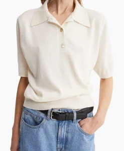 Rohe Polo Short Sleeve Knitted Ecru