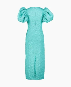 Rotate Midi Jurk 3D Jacquard Turquoise