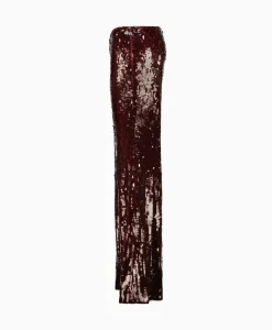 Rotate Pantalon Sequins Low Waist Bordeaux
