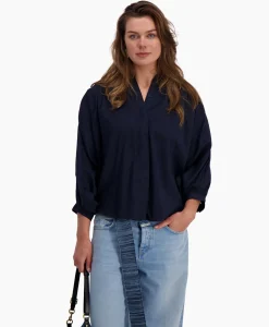 Sea Me Happy Blouse Balloon Donker Blauw