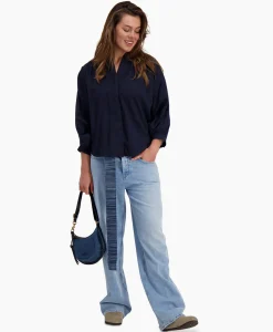 Sea Me Happy Blouse Balloon Donker Blauw