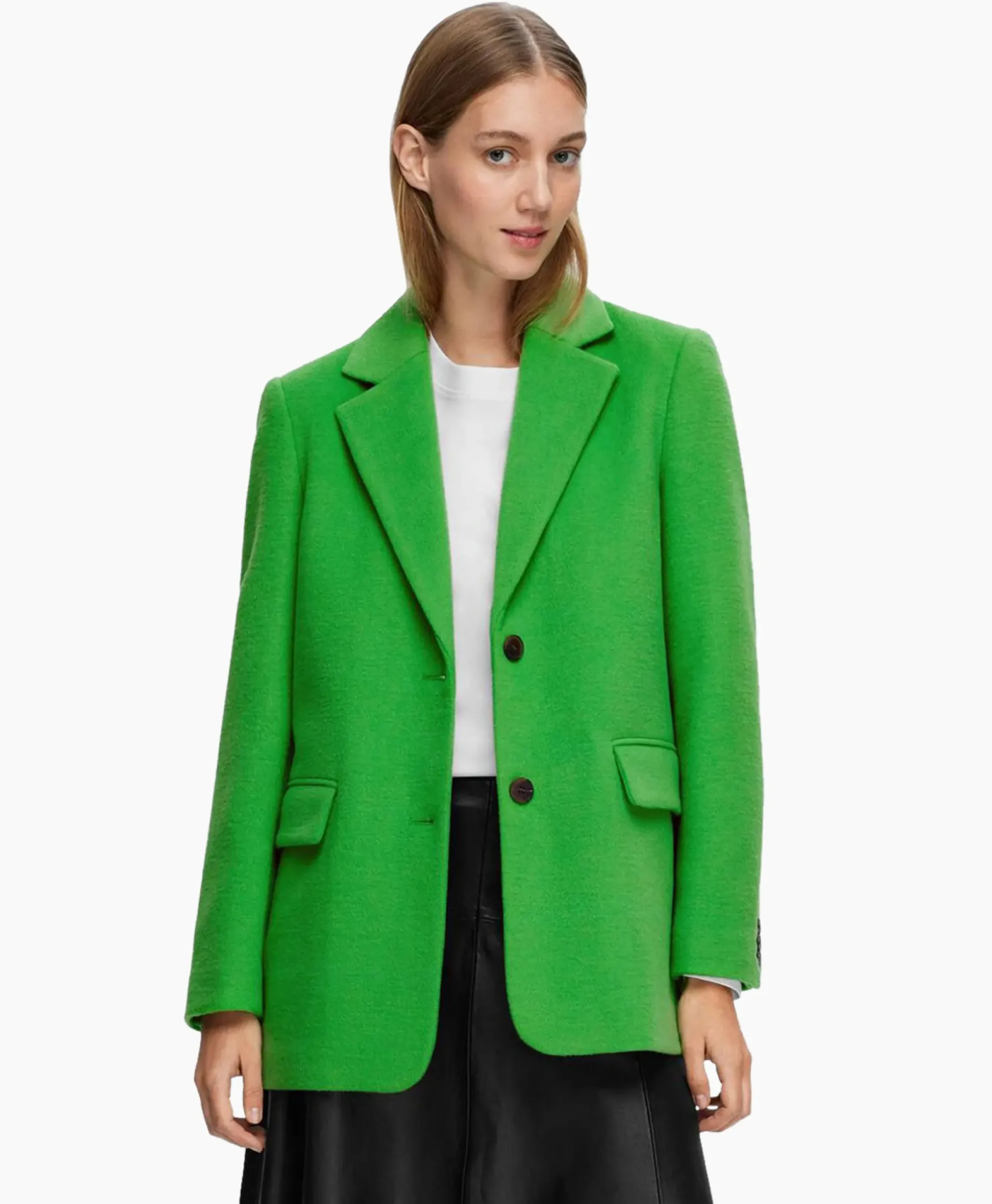 Selected Femme Blazer Sasja Wool B Groen