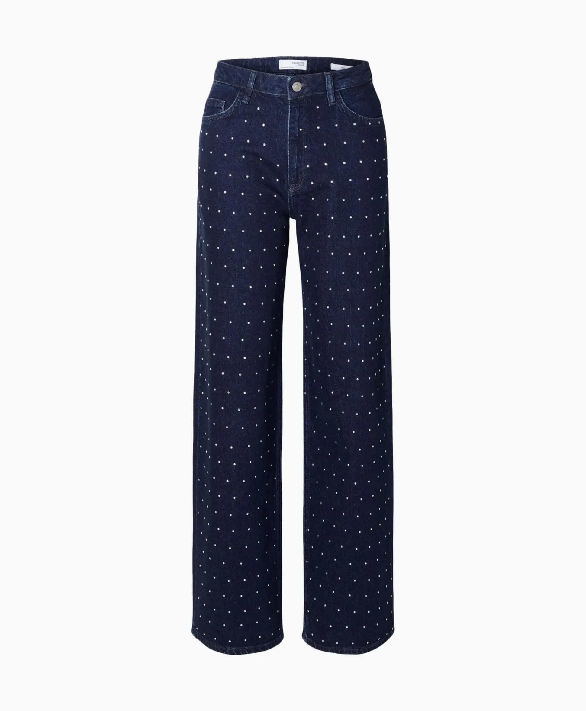 Selected Femme Jeans Marley-Bea Hw Mid Blue Wide Jean Blauw