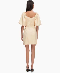 Selected Femme Jurk Firmina 3/4 On Off Short Dress B Zand