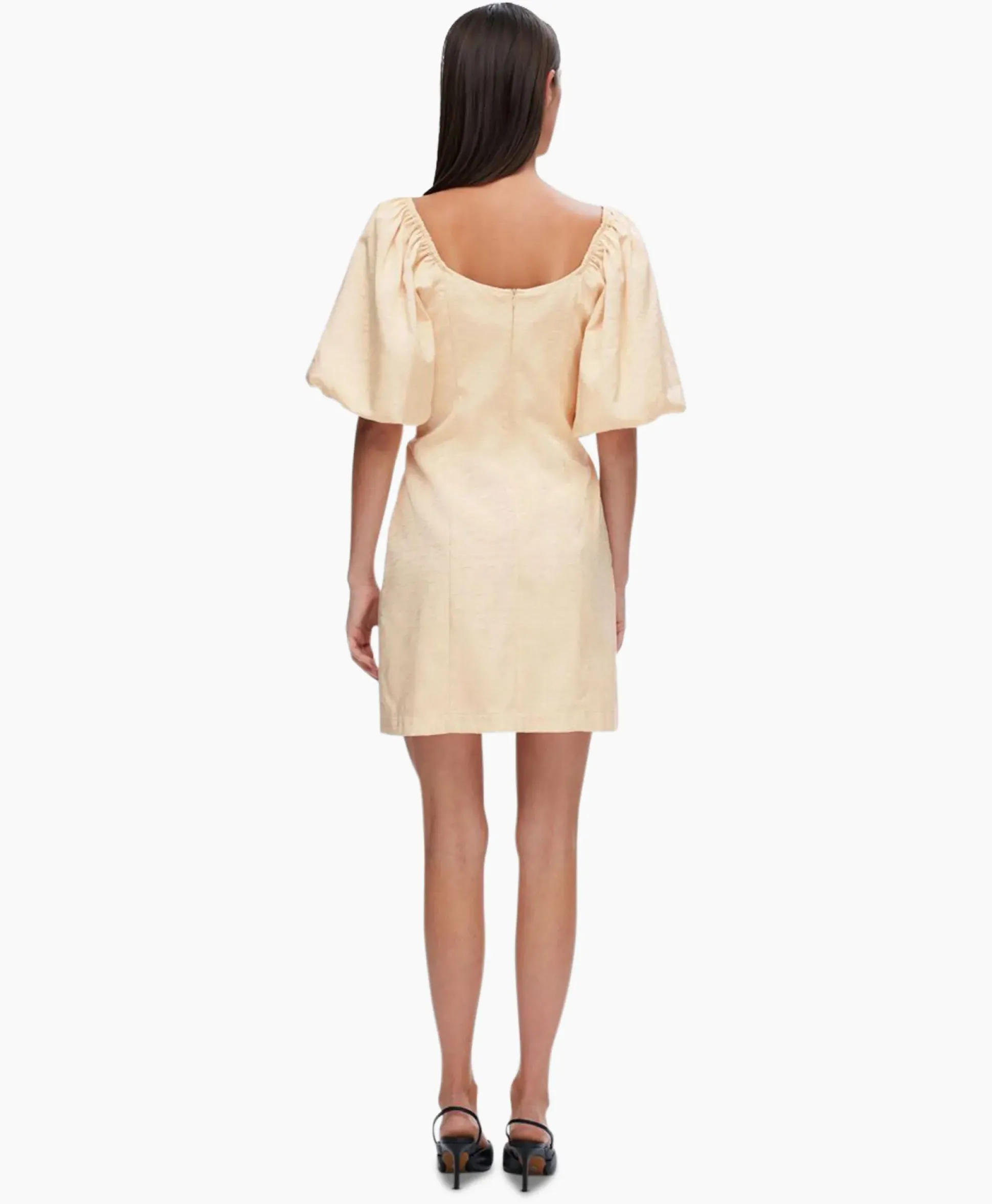 Selected Femme Jurk Firmina 3/4 On Off Short Dress B Zand