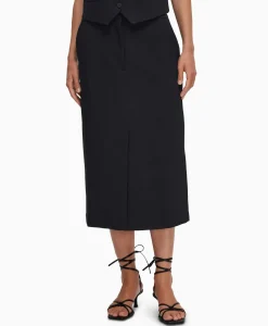Selected Femme Midi Rok Rita Hw Long Skirt Dsm Donker Blauw