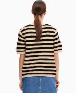 Selected Femme Pullover Dora Ss Knit O-Neck Goud