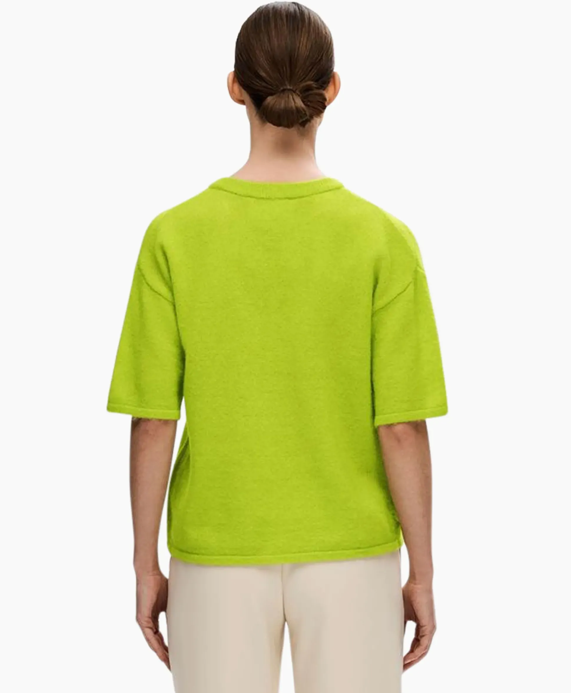 Selected Femme Pullover Maline-Liliana 2/4 Knit O-Neck N Groen