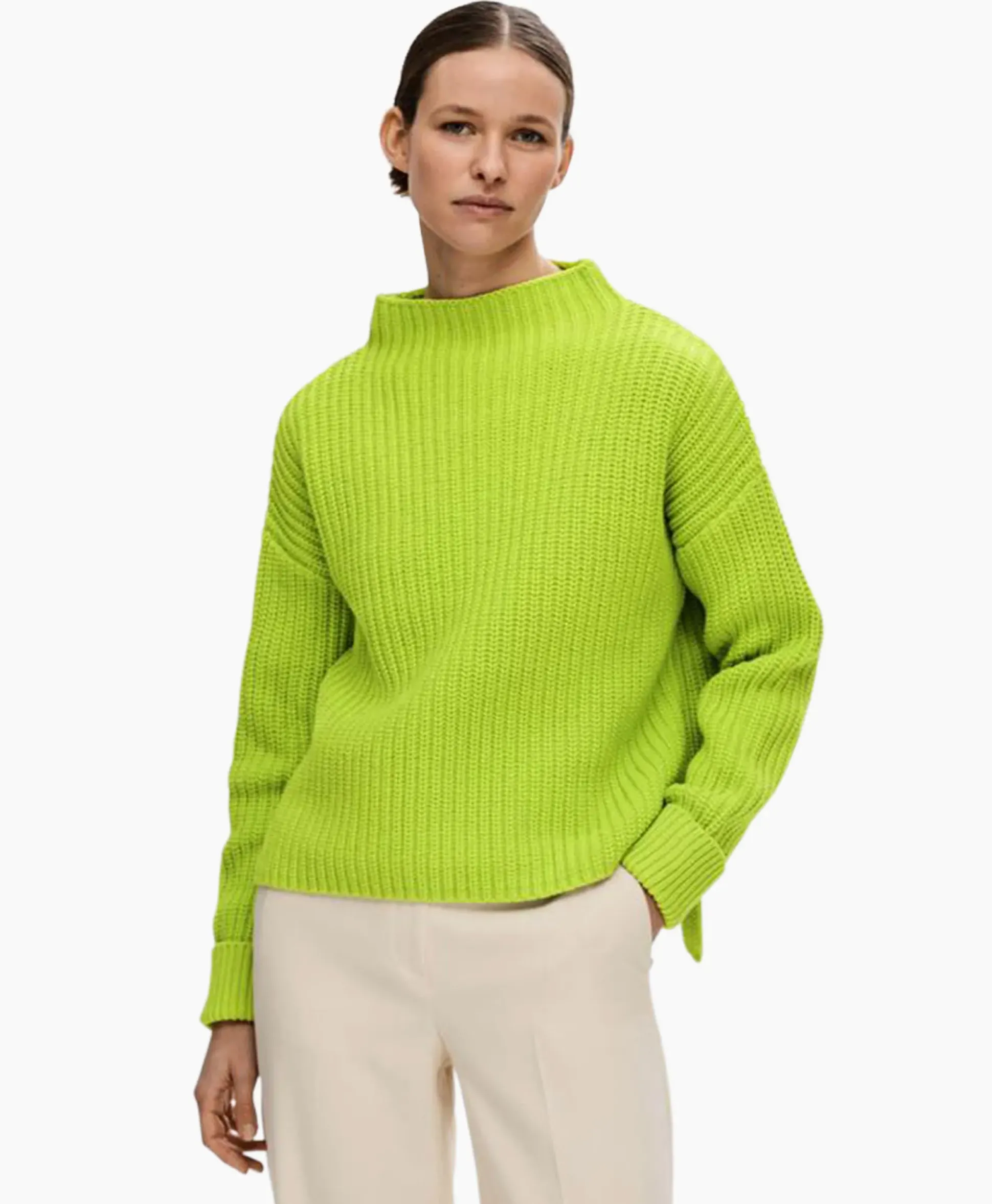 Selected Femme Pullover Selma Ls Knit Noos Groen