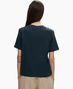 Selected Femme Selected Femme T-Shirt Essential Ssboxy Tee Noos Donker Blauw