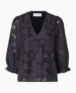 Selected Femme Top Cathi-Sadie 3/4 Ff Donker Blauw