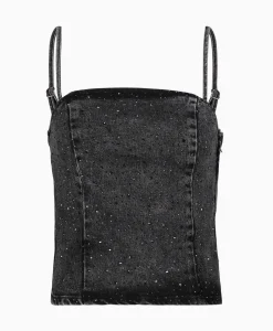 Selected Femme Top Doa-Dia Sl Denim Ex Grijs