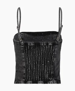Selected Femme Top Doa-Dia Sl Denim Ex Grijs