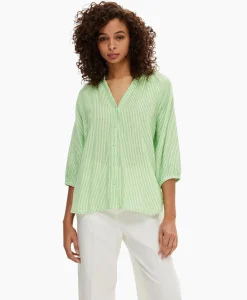 Selected Femme T-Shirt Korte Mouw Alberta 3/4 Stripe Shirt Noos Off White