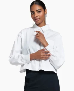 Studio Anneloes Blouse Dion Cropped Poplin Wit