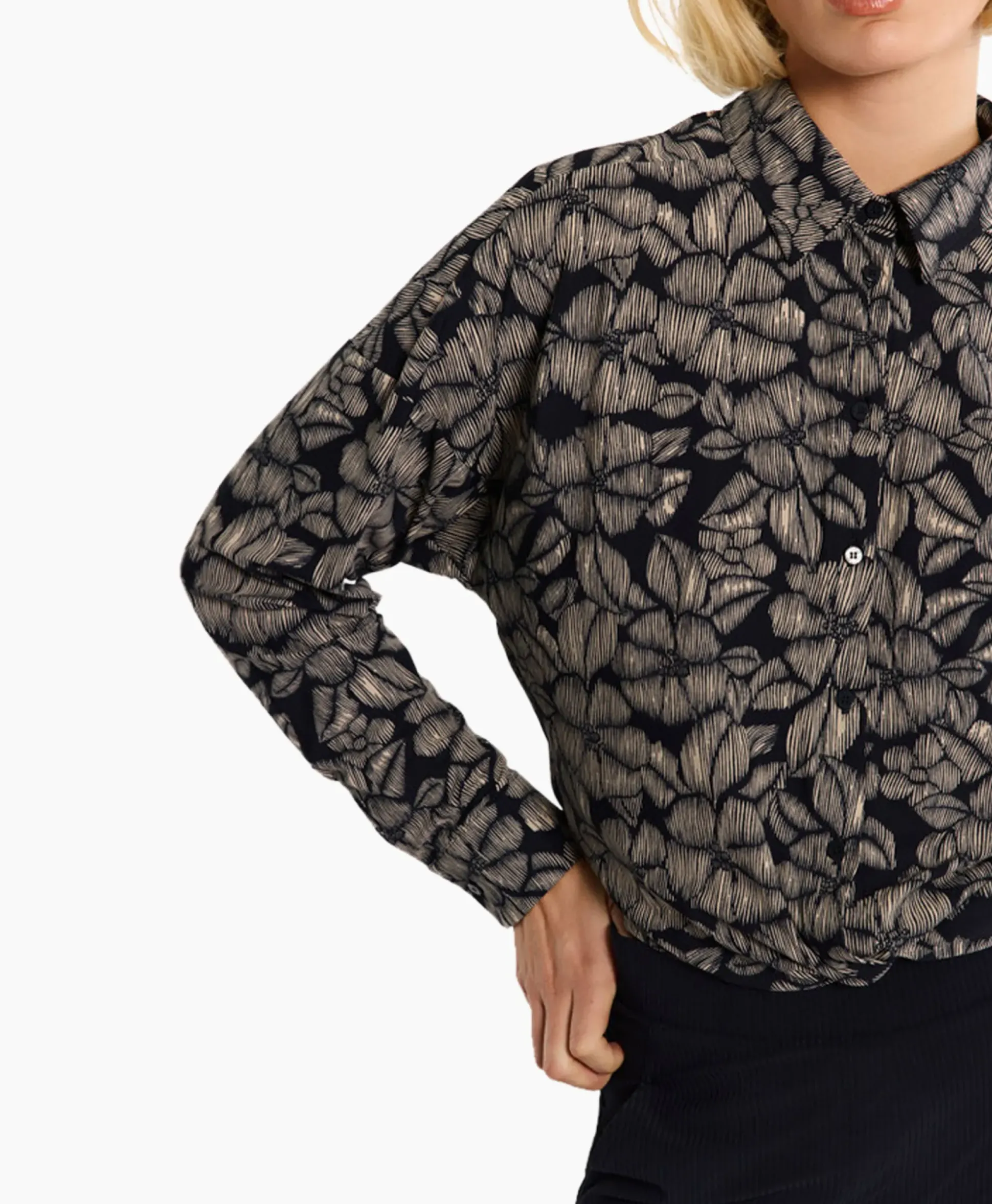 Studio Anneloes Blouse Sanne Flower Zand