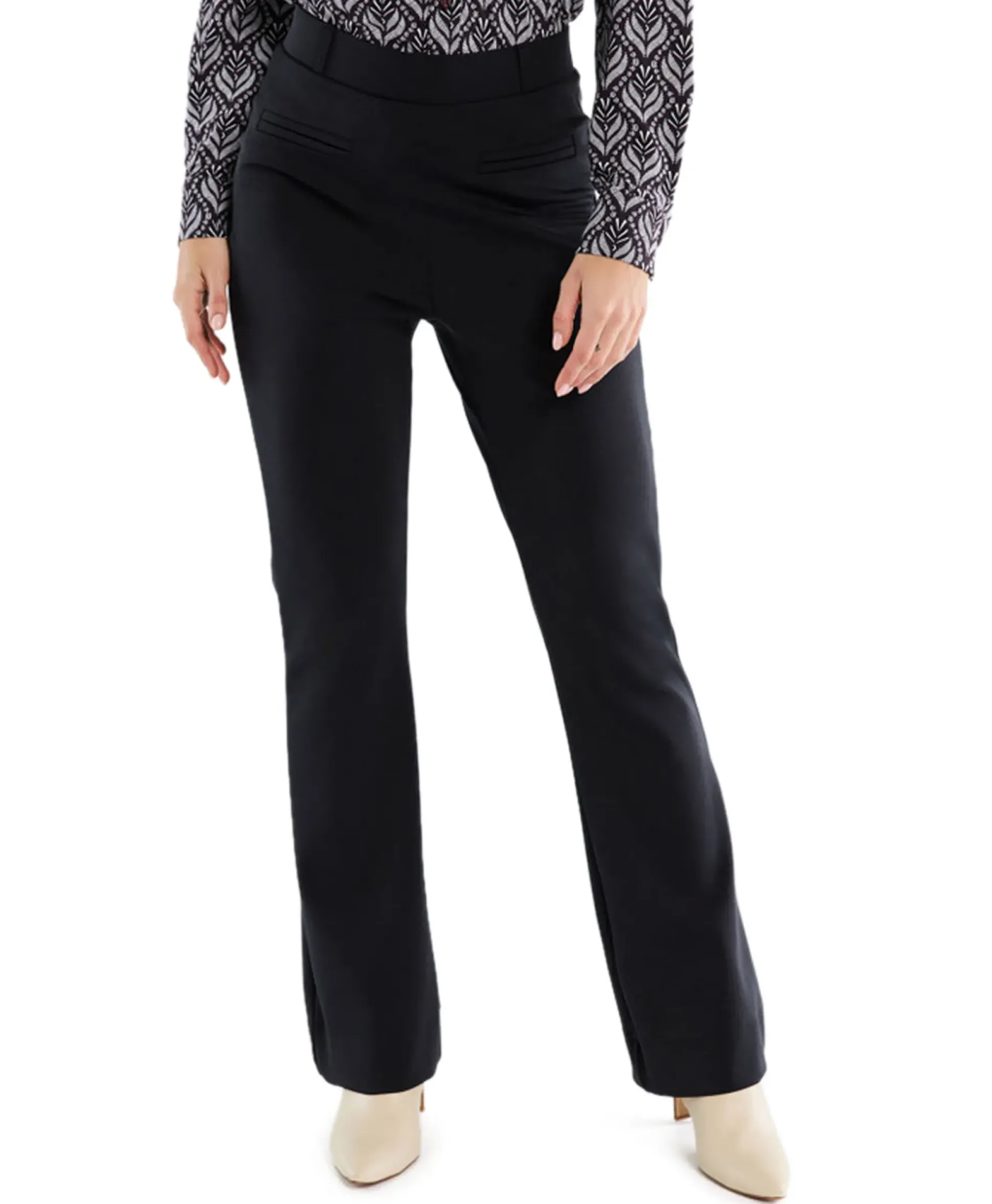 Studio Anneloes Broek Lio Shiny Bnd Flair Trousers Zwart