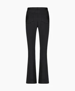 Studio Anneloes Broek Lio Shiny Bnd Flair Trousers Zwart