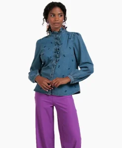 Studio Anneloes Broek Lola Embroidery Denim Blouse Jeans