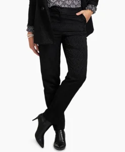 Studio Anneloes Broek Mira Ornament Jacquard Trousers Zwart