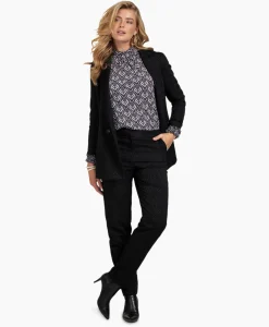 Studio Anneloes Broek Mira Ornament Jacquard Trousers Zwart